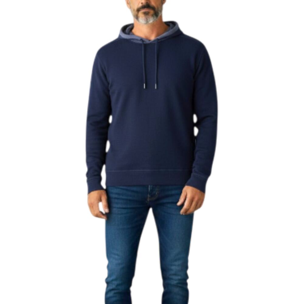 ROBERT BARAKETT Everyday Cotton Hoodie Men L Blue Work Travel Versatile Timeless